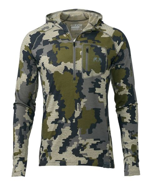 Рыболовная рубашка KUIU ULTRA Merino 145 Zip-T Hunting Hoodie | Verde