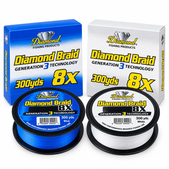 Плетёный шнур Diamond / Momoi Diamond Braid Generation 3 8X 300 yd. | Braided Fishing Line
