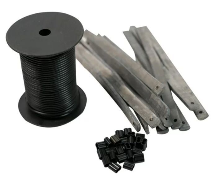 Грузила DECOY RIGGING KIT / 100' PVC DECOY LINE / (12) 4 OZ. STRAP WEIGHTS / 24 LINE CRIMP