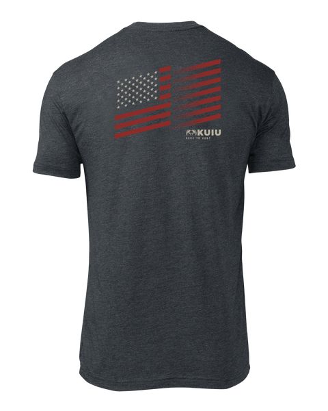 Рыболовная рубашка KUIU Retro Flag Fade T-Shirt | Charcoal