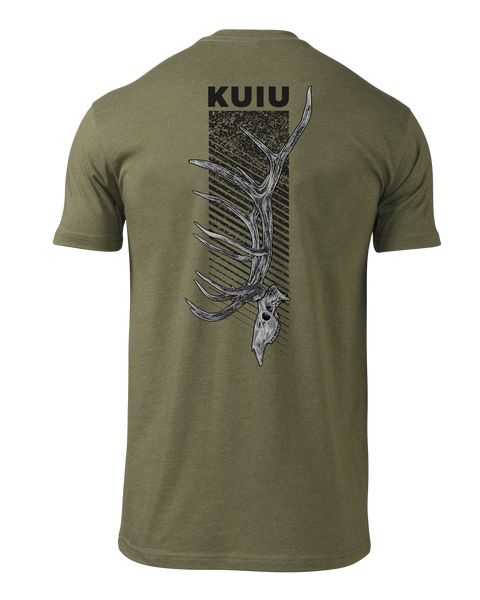 Рыболовная рубашка KUIU Elk Skull T-Shirt | Military Green