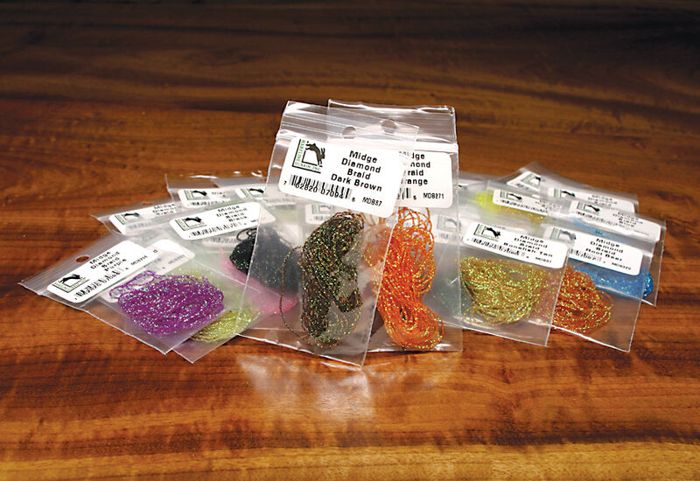 Плетёный шнур Hareline Dubbin Hareline Midge Diamond Braid