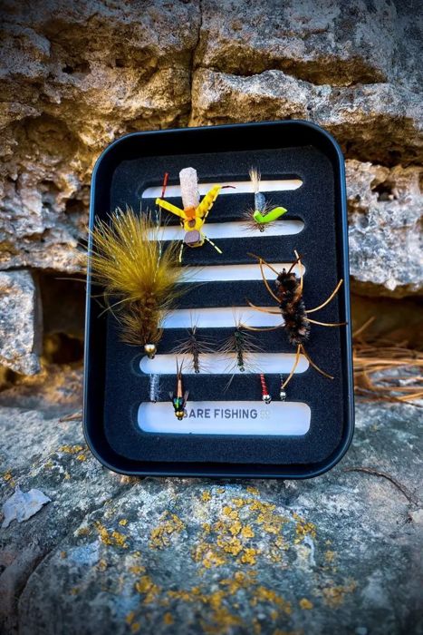Мушки Bare Fly Fishing Bare Fishing Dry Dropper Loaded Fly Tin