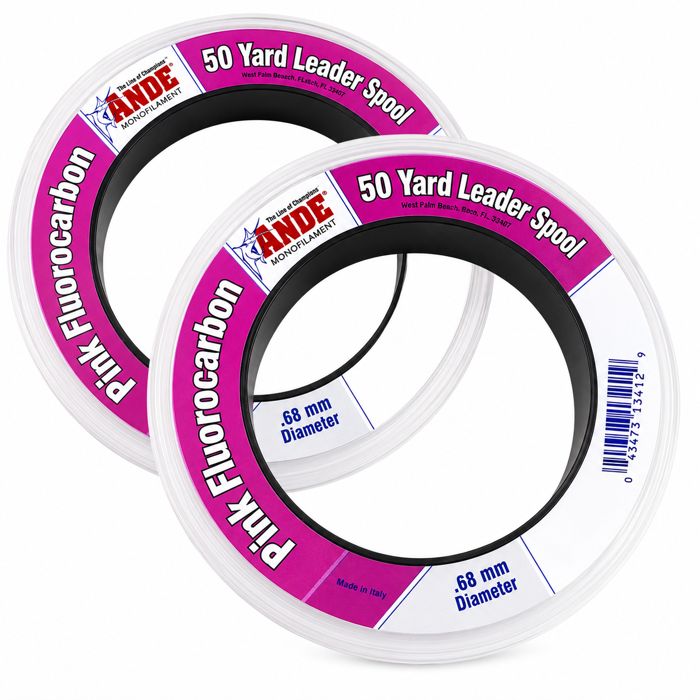 Поводковый материал Ande Pink Fluorocarbon Leader - 50 yd Spool