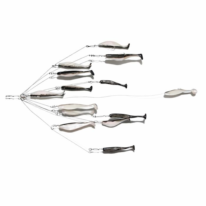 Готовая оснастка 9er's Lures 6 Arm 6" Shad & Spinner Umbrella Rigs