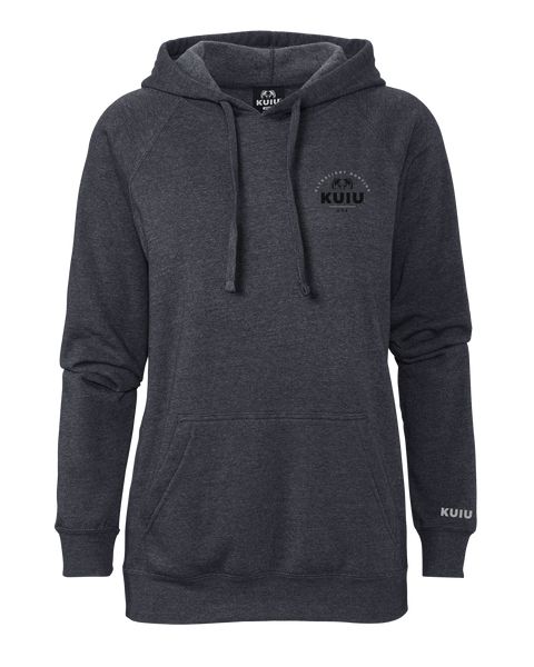 Рыболовная рубашка KUIU Women's Stacked Chest Logo Hoodie | Midnight Navy