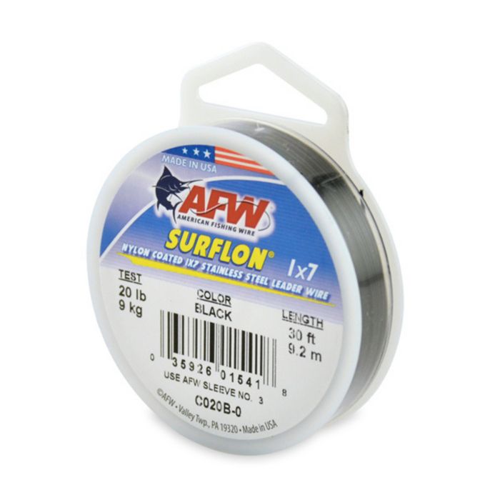 Поводковый материал AFW SURFLON Nylon Coated 1X7 Stainless Steel Leader Wire