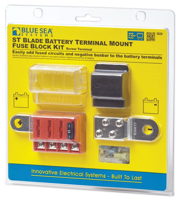 Блок предохранителей Blue Sea Systems ST Blade Battery Terminal Mount Fuse Block Kit 5024