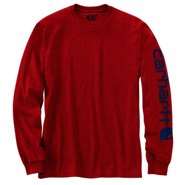 Рыболовная рубашка Carhartt Men's Logo Loose Fit Heavyweight Long Sleeve Work Shirt - Fire