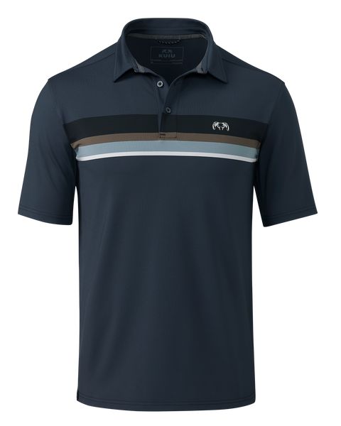Рыболовная рубашка KUIU Performance Polo Stripe | Steel Blue Chest Stripe