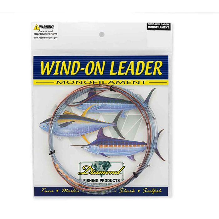 Поводковый материал Diamond Fishing Products Wind-On Monofilament Leader - 500lb, Smoke Bl