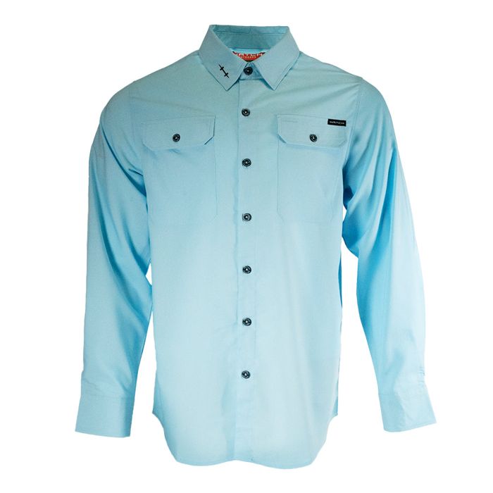 Рыболовная рубашка Hatch Outdoors, INC Horizon Active Outdoor Shirt, Castaway Blue
