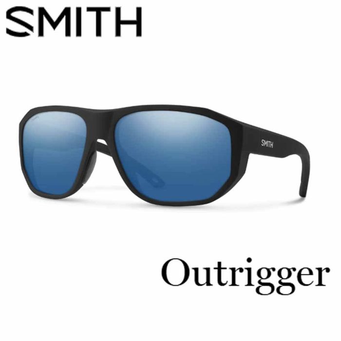 Поляризационные очки Smith Outrigger Sunglasses - MATTE BLACK / BLUE GLASS
