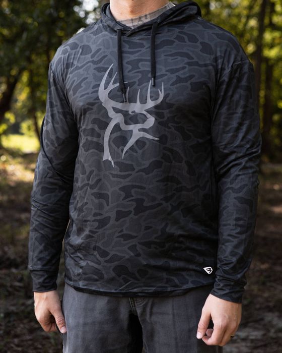 Рыболовная рубашка Buck Commander x Burlebo Black Camo Performance Hoodie