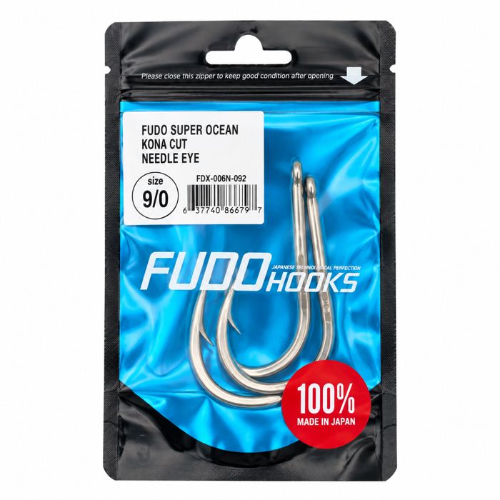 Крючки FUDO Super Ocean Kona Cut Needle Eye Hooks, 9/0