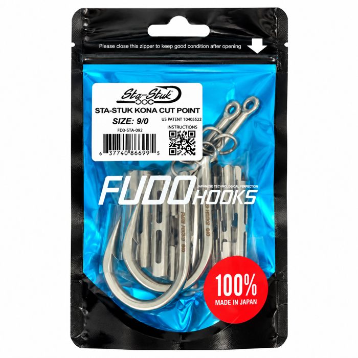 Крючки FUDO Sta-Stuk Kona Cut Point Hooks, 9/0
