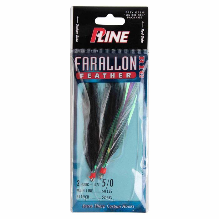 Готовая оснастка P-Line Farallon Feather Saltwater Trolling Rig - White/Black, 5/0, 2pk