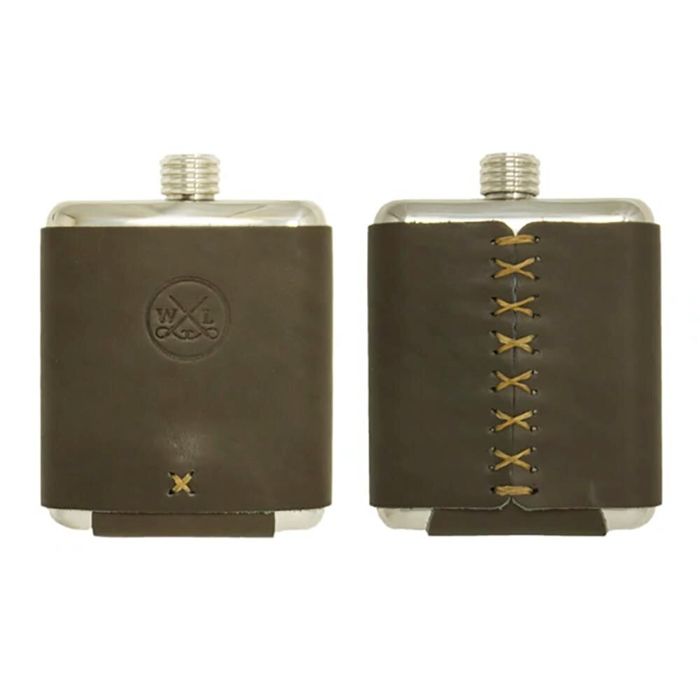 Кулер, термос или бутылка Whiskey Leatherworks Stillwater Stainless Flask - Slate Grey