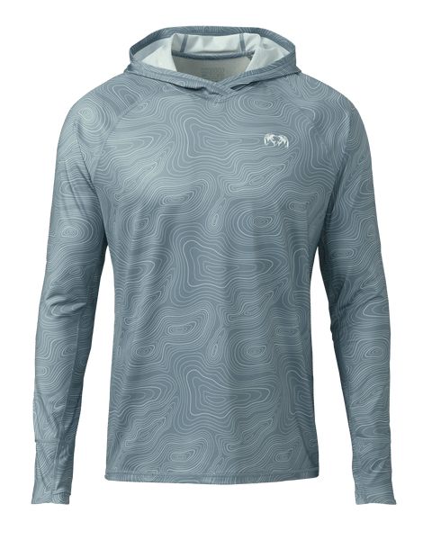 Рыболовная рубашка KUIU Gila LS Hoodie Topo | Glacier Topo Print