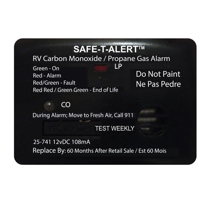 Газовый детектор MTI Industries Safe T Alert 25 Series Mini Dual CO/Propane Alarm, Black