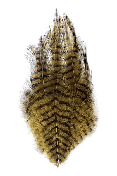 Материал для вязания мушек MFC Dyed-Barred Saddle Hackle - Olive/Black Barred