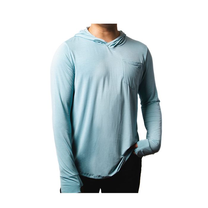 Рыболовная рубашка Hatch Outdoors, INC Bamboo Sun Hoodie, Aqua