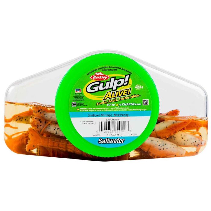 Силиконовая приманка Berkley Gulp! Alive! Shrimp Saltwater Soft Bait - New Penny, 3in