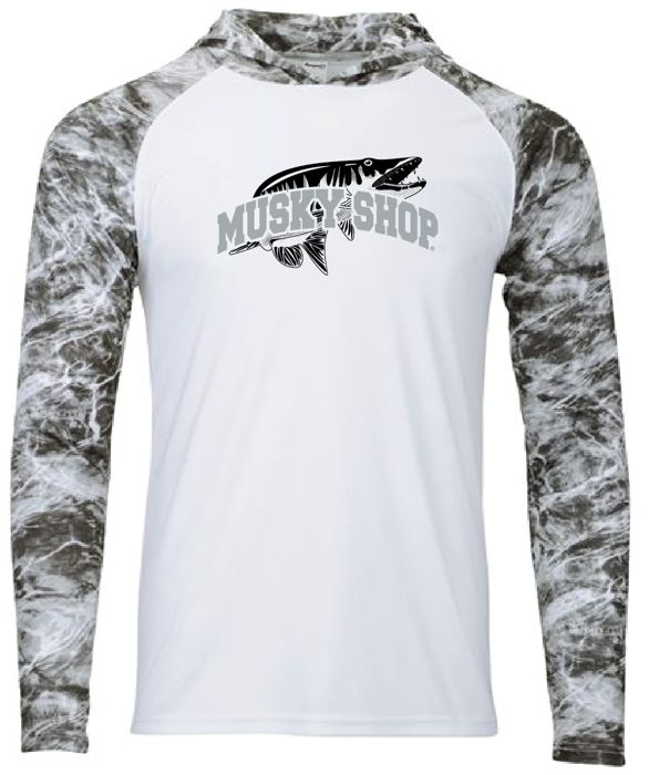 Рыболовная рубашка Musky Shop Paragon Biloxi Sun Hoodie Shirt Black Charcoal