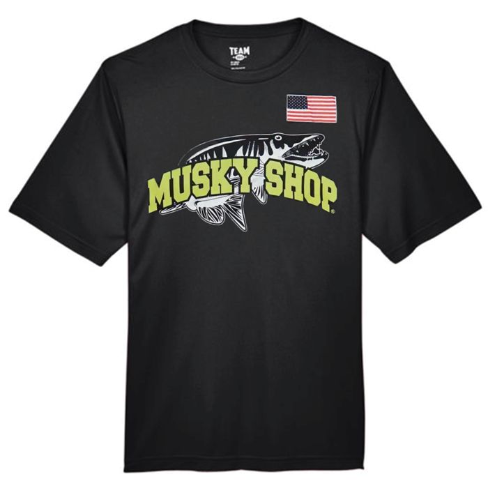 Рыболовная рубашка Musky Shop Team 365 Performance T-Shirt Black-Chart