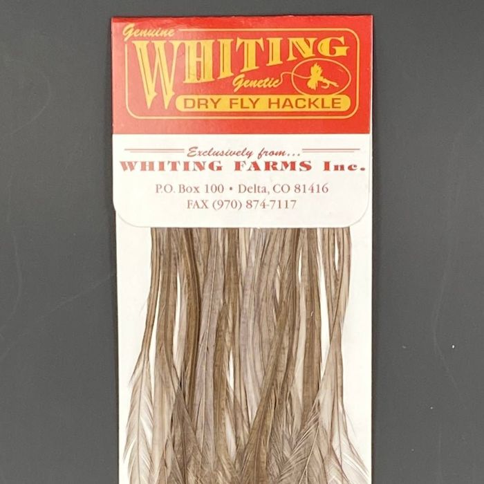 Мушки Whiting Farms Whiting 100 Pack Dry Fly Hackle - White dyed Dark Dun - 10