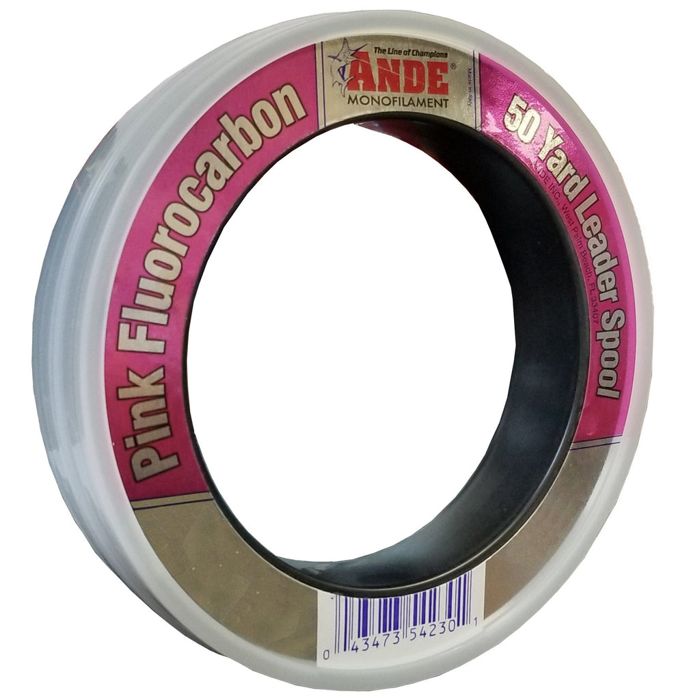 Флюорокарбоновая леска Ande 60# Pink 100% Fluorocarbon 50 yd.