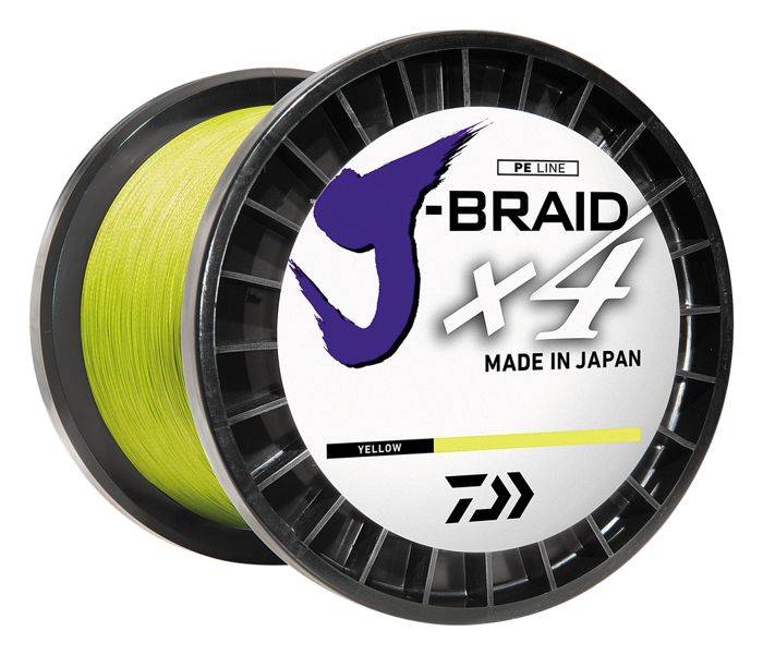 Плетёный шнур DAIWA J-BRAID x4 BRAIDED LINE - FLUORESCENT YELLOW