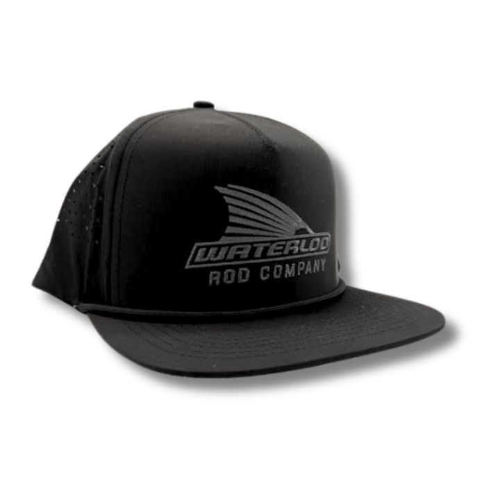 Головной убор Waterloo Rods Waterloo Black with Black Rope Cap - Tails Up Logo