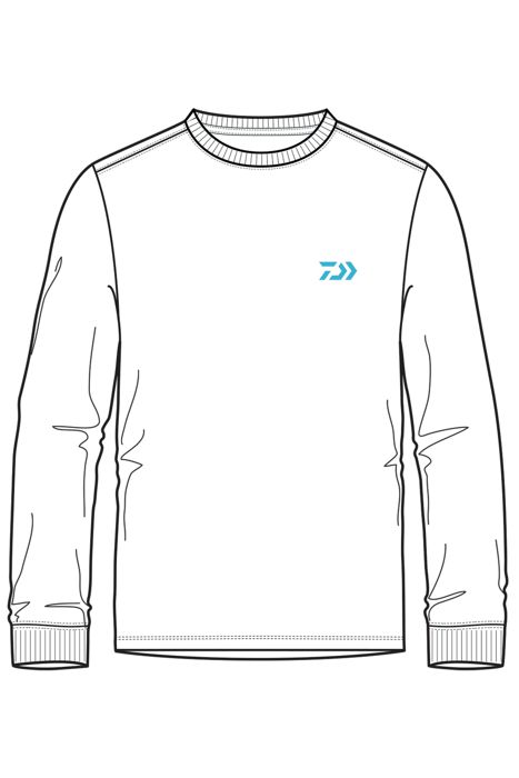 Рыболовная рубашка DAIWA D-Vec Tuna Fish Logo Wht Ls T-Shirt