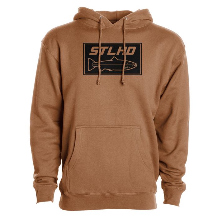 Рыболовная рубашка STLHD GEAR STLHD Men's Yuba River Saddle Brown Premium Hoodie