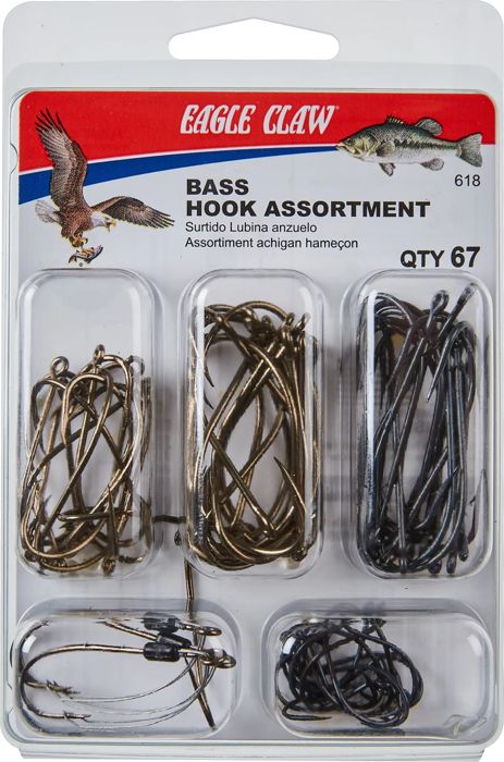 Крючки Eagle Claw Bass Hook Assortment 67-Pack