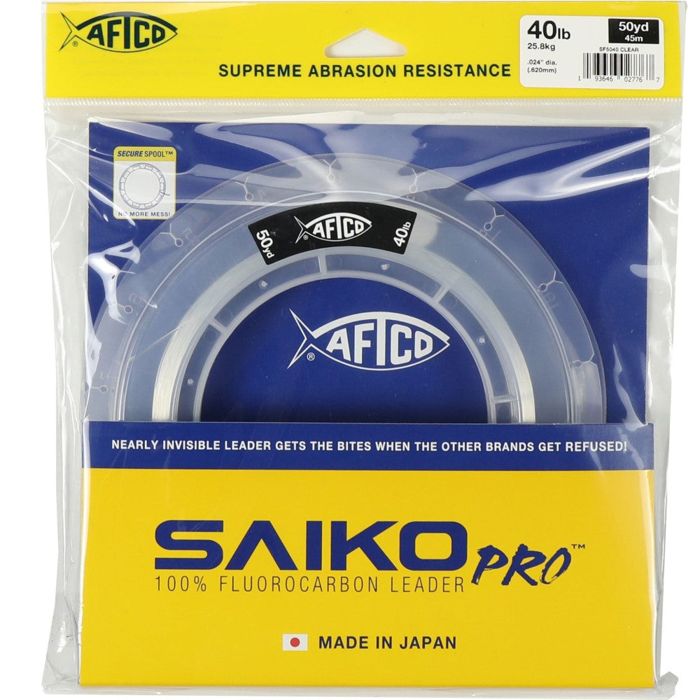 Поводковый материал Aftco 50YDS Clear Saiko Pro Fluorocarbon Leader - 15LB