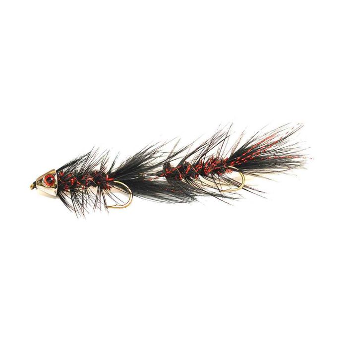 Мушки RoundRocks Articulated MH Bugger Streamer Fly - Black/Red, Size 8