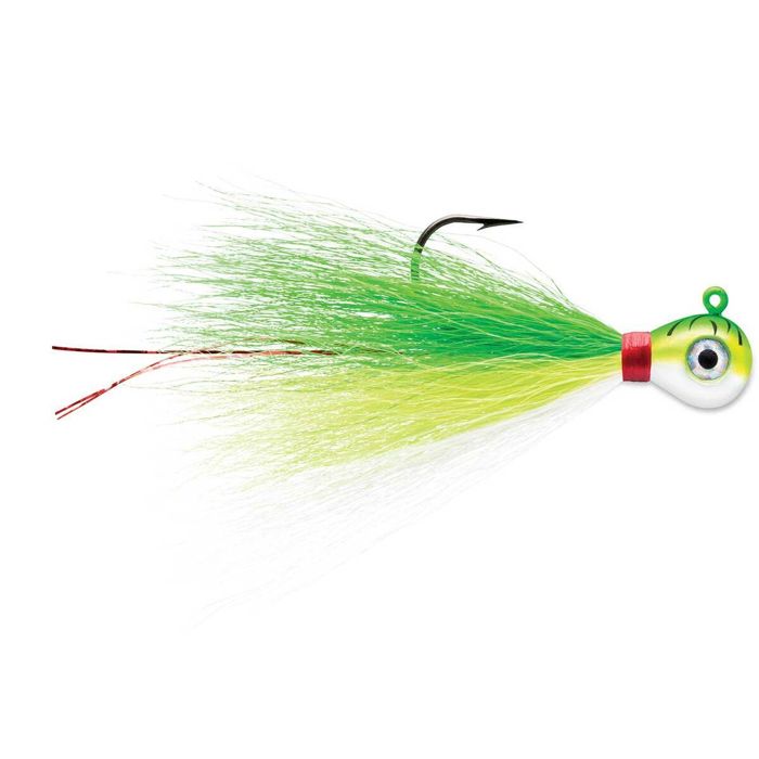 Морская приманка VMC BKJ Bucktail Hair Skirted Jig - Green Fire UV, 1/32oz, 2pk