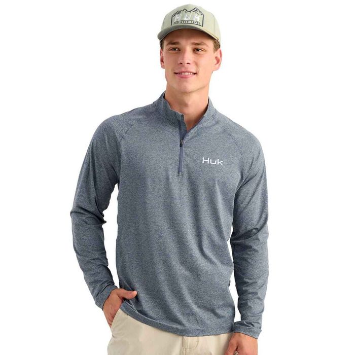 Рыболовная рубашка Huk Men's Airweight Heather 1/4 Zip Long Sleeve Fishing Shirt