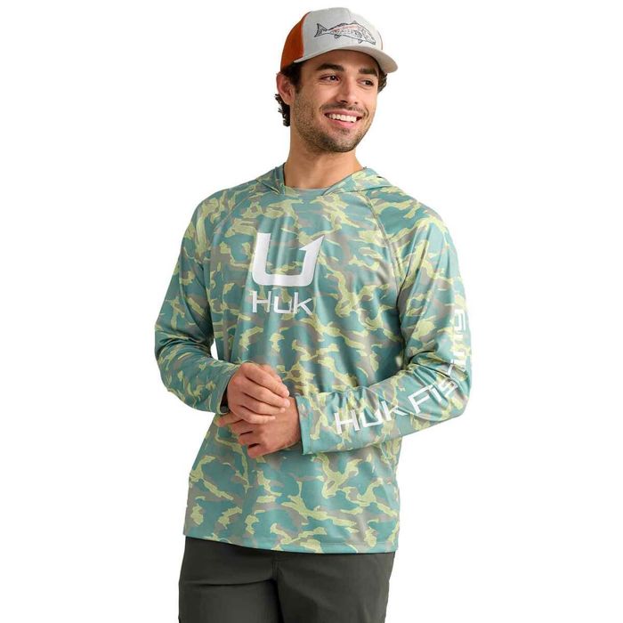 Рыболовная рубашка Huk Men's Icon Performance Hooded Long Sleeve Fishing Shirt
