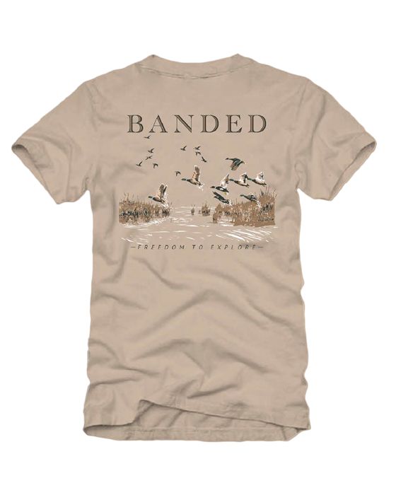 Рыболовная рубашка Banded Mallards Flying Scene Short Sleeve Tee