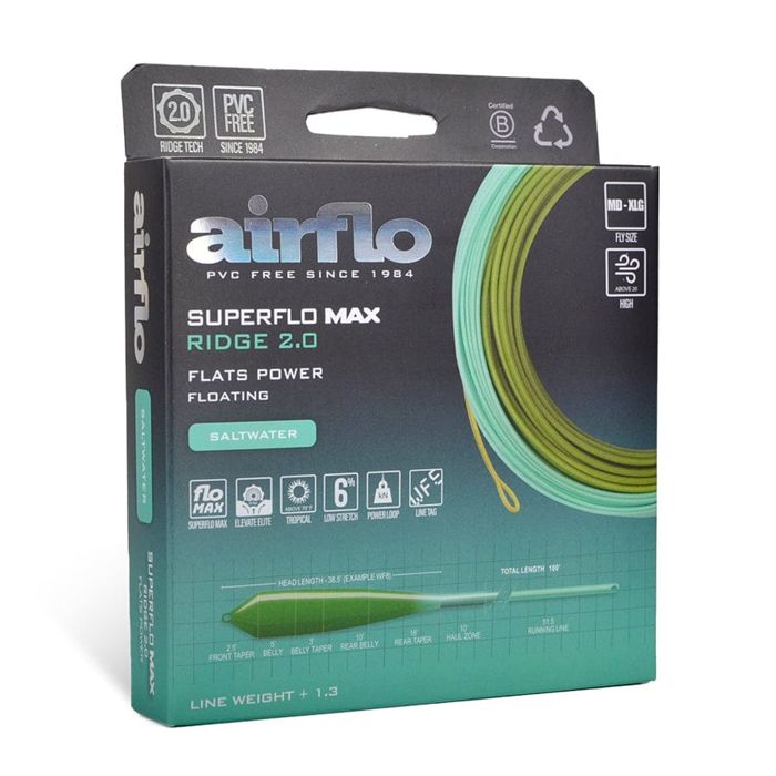 Нахлыстовый шнур Airflo Superflo Max Ridge 2.0 Flats Power Taper Saltwater Fly Line