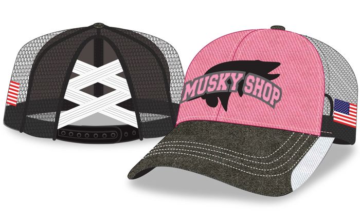 Головной убор Musky Shop Black Pink Mesh Trucker Ponytail Cap