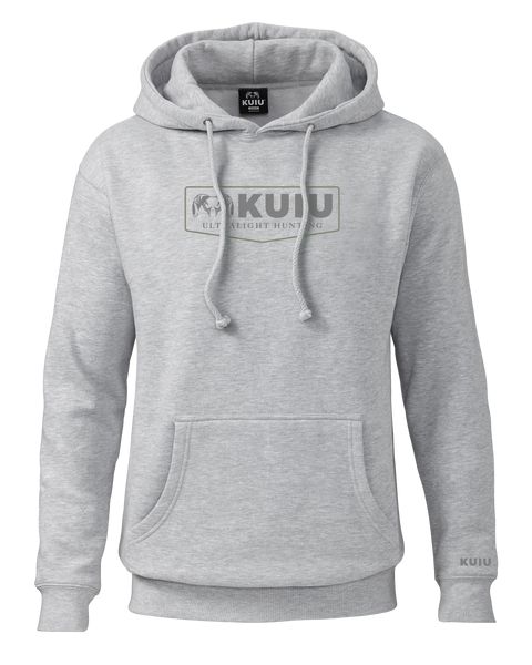 Рыболовная рубашка KUIU Shield Logo Hoodie | Heather Grey
