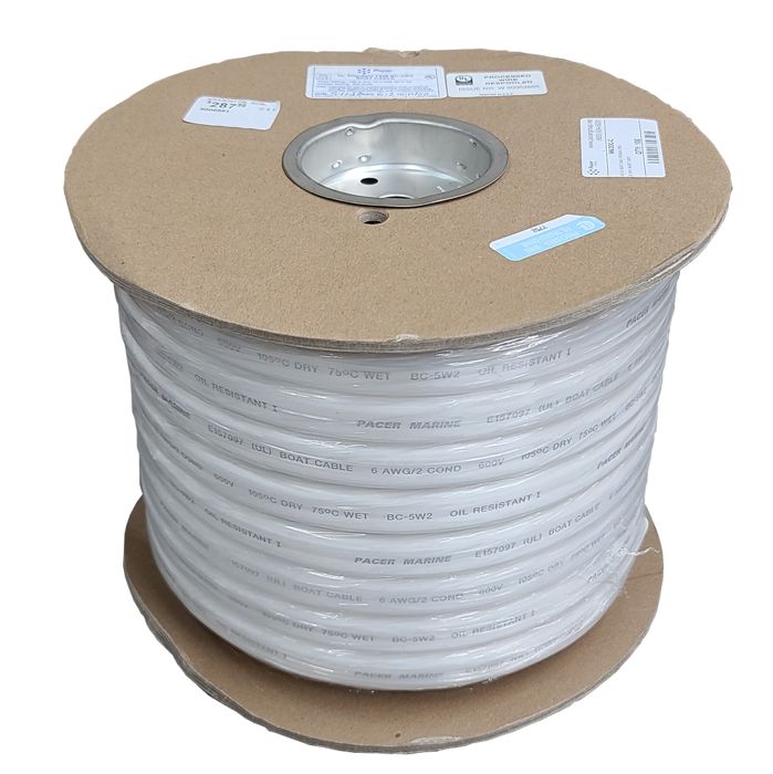Кабель для электроники PACER MARINE Boat Cable 6 AWG/2 COND 600v BC-5W2 100ft Spool
