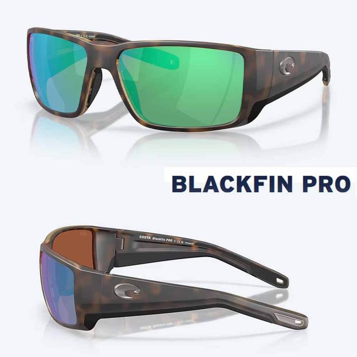 Поляризационные очки Costa Blackfin Pro Matte Tortoise Frame Sunglasses - 580G GREEN MIRRO