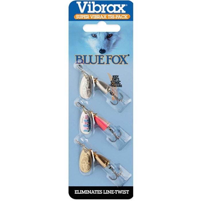 Вращающаяся блесна Blue Fox Products Blue Fox Super Vibrax Tri-Pack Inline Spinner - Size