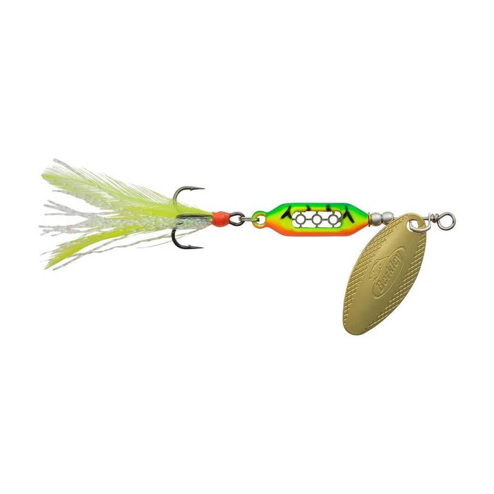 Вращающаяся блесна Berkley Dough Rider Barrel Inline Spinner - Fire Tiger, 1/16oz, 1ct