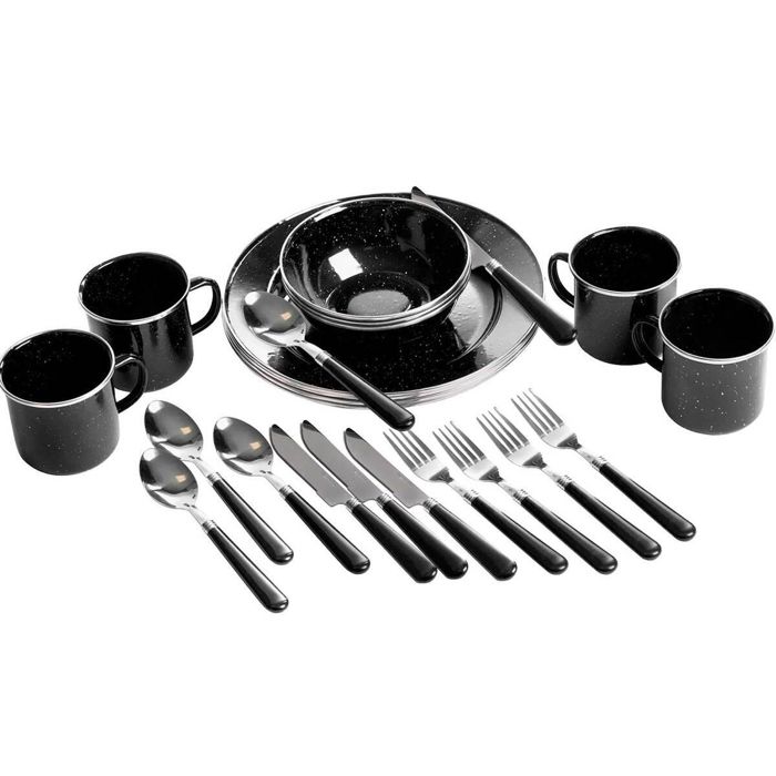 Походная посуда Stansport Deluxe Enamel Tableware Set - Black